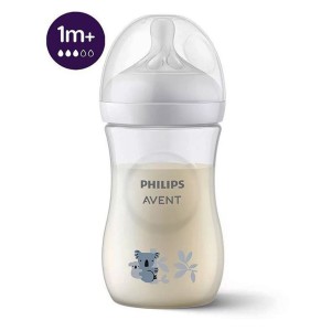 شیشه شیر طرحدار نوزادی 1 ماه به بالا مدل نچرال Natural ظرفیت 260 میلی لیتر philips avent فیلیپس اونت