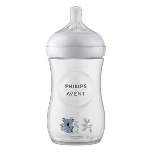 شیشه شیر طرحدار نوزادی 1 ماه به بالا مدل نچرال Natural ظرفیت 260 میلی لیتر philips avent فیلیپس اونت