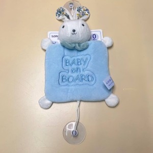 آویز هشدار کودک در ماشین جغجغه ای Baby on boardطرح خرگوش LONDONY