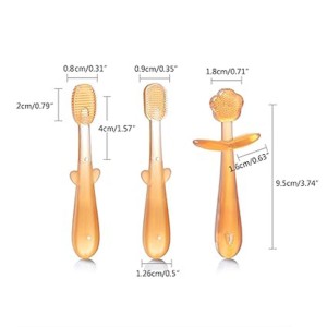 مسواک پا دار آموزشی 3 عددی طرح شاخه گل