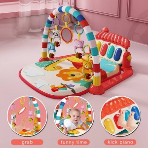تشک بازی موزیکال نوزادی چند منظوره طرح حیوانات جنگل مدل Piano Fitness Rack هانگر huanger