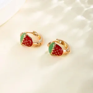 گوشواره زنانه ژوپینگ مدل توت فرنگی