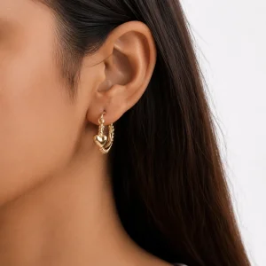 گوشواره زنانه ژوپینگ مدل قلبی