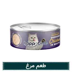کنسرو گربه هپی تایم با طعم مرغ ریش ریش 70 گرمی