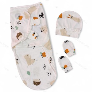 قنداق چسبی همراه با کلاه و دستکش baby4life
