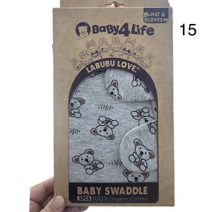 قنداق چسبی همراه با کلاه و دستکش baby4life