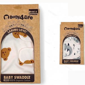 قنداق چسبی همراه با کلاه و دستکش baby4life
