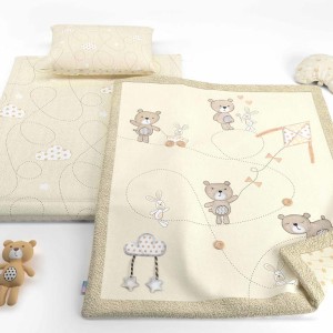 سرویس خواب چهار تکه BEAR & KITE رز برن roseborn + عروسک موزیکال