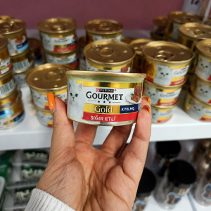 کنسرو گربه گورمت طعم گوشت قرمز  80 گرمی