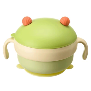 ظرف غذا استیل عایق دار دسته دار چسبان دارای نی نوشیدنی bowl