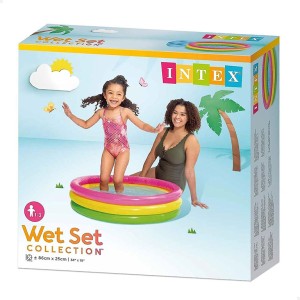 استخر بادی کودک سه رنگ اینتکس intex در اندازه 25*86 سانتی متر