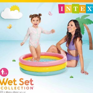 استخر بادی کودک سه رنگ اینتکس intex در اندازه 25*86 سانتی متر