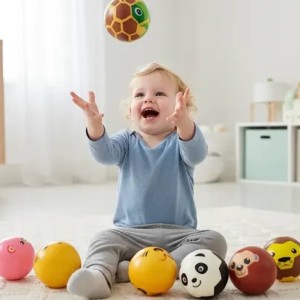 توپ اسفنجی نوزادی طرح حیوانات (سایز متوسط)