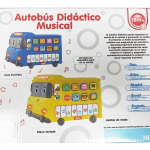 ارگ موزیکال و چراغدار طرح اتوبوس اسباب بازی  auto bus