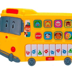 ارگ موزیکال و چراغدار طرح اتوبوس اسباب بازی  auto bus