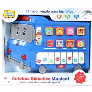 ارگ موزیکال و چراغدار طرح اتوبوس اسباب بازی  auto bus