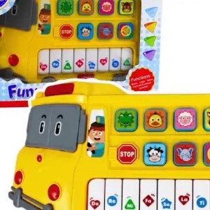 ارگ موزیکال و چراغدار طرح اتوبوس اسباب بازی  auto bus