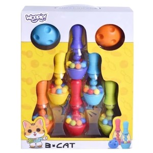 اسباب بازی بولینگ رنگی پلاستیکی با دو توپ by cat
