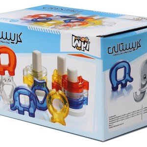 بازی فکری مونته سوری یا بلوک حیوانات رنگی کریستالی atrina toys