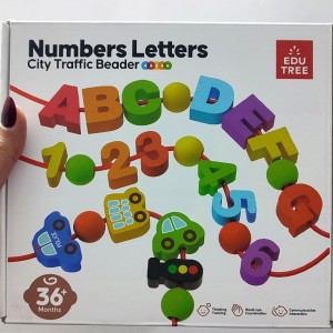 بازی آموزشی حروف و اعداد نخ‌کشی مدل Numbers Letters City Traffic Beader