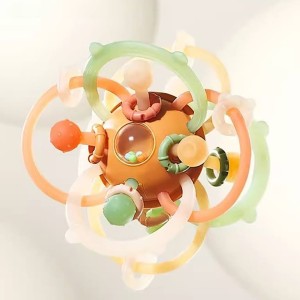 دندانگیر سیلیکونی و جغجغه نوزادی قابدار Biting bell ball