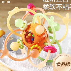 دندانگیر سیلیکونی و جغجغه نوزادی قابدار Biting bell ball