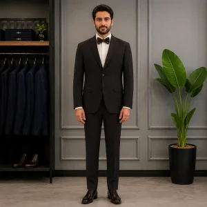 کت شلوار قهوه ای تیره