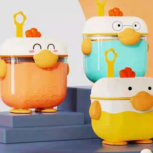 ظرف و انبار ذخیره شیر خشک 500 ml نوزادی طرح خروس با پیمانه