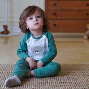 ست بلوز و شلوار راحتی نوزادی پسرانه طرح لاکی نیلی nili