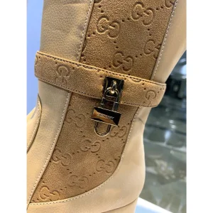 بوت بلند زنانه طرح گوچی قفل‌دار کد 02 رنگ مطابق تصویر