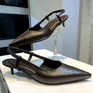 کفش مجلسی اسلینگ‌بک نوک تیز پاشنه کوتاه،رنگ مطابق تصویر