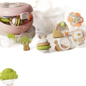 ست جغجغه و دندانگیر دوازده عددی قاب دار fun baby