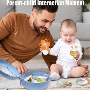 ست جغجغه و دندانگیر دوازده عددی قاب دار fun baby