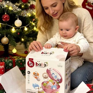 ست جغجغه و دندانگیر دوازده عددی قاب دار fun baby