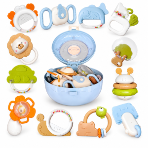 ست جغجغه و دندانگیر دوازده عددی قاب دار fun baby