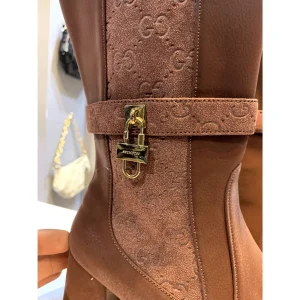 بوت بلند زنانه طرح گوچی قفل‌دار کد 03 رنگ مطابق تصویر