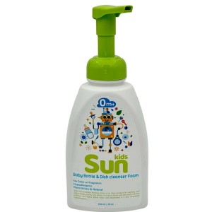 فوم شستشوی شیشه شیر و ظروف کودک 500 میلی لیتر پمپی SUN KIDS
