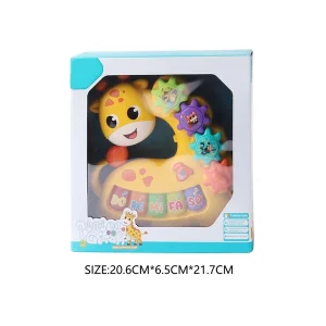 ارگ موزیکال چراغ دار طرح زرافه با چرخ دهنده های دست ورزی اسباب بازی jialegu toys