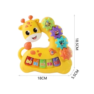 ارگ موزیکال چراغ دار طرح زرافه با چرخ دهنده های دست ورزی اسباب بازی jialegu toys