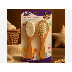 ست شانه و برس چوبی نوزادی only baby
