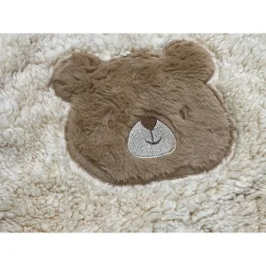 کاپشن سرهمی کلاهدار تدی نوزادی نسکافه ای روشن با دستکش و پاپوش
