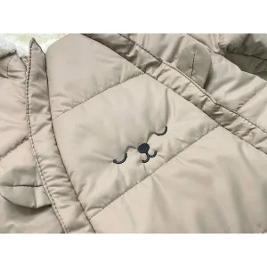 کاپشن سرهمی کلاهدار توکرکی نوزادی طرح خرس با دستکش و پاپوش
