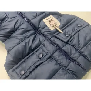 پافر کلاهدار و جیب دار سرمه ای رنگ zr