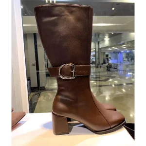بوت بلند زنانه پاشنه دار مدل کمربندی کد03، رنگ مطابق تصویر