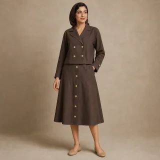 کت دامن جنس کتان فری سایز ۳۶-۴۲