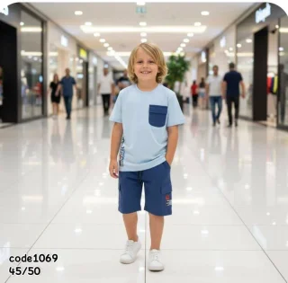 ست تیشرت وشلوارک پسرانه مدل ماهان کد001، رنگبندی مطابق تصویر