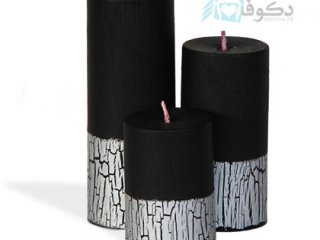 شمع نقره ای استوانه طرح ناپلئونی