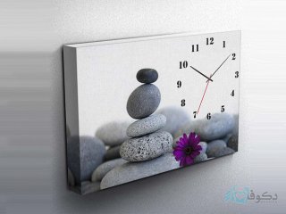 ساعت دیواری تابلوای طرح سنگ رنگی