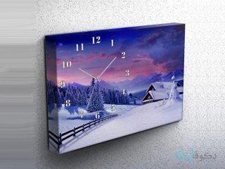 ساعت دیواری تابلوای طرح برف