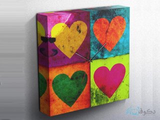 ساعت دیواری تابلوای طرح قلب